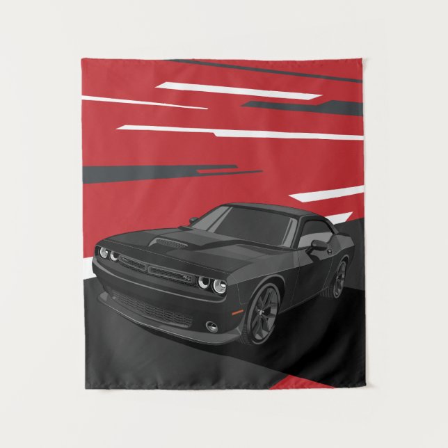 Challenger RT schwarz Wandteppich (Vorderseite)