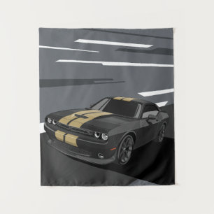 Challenger Schwarz Wandteppich