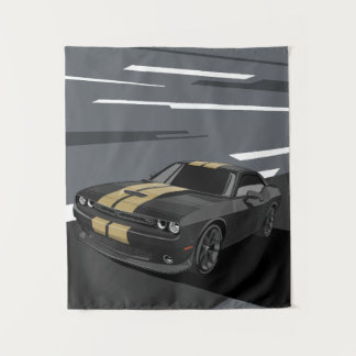 Challenger Schwarz Wandteppich