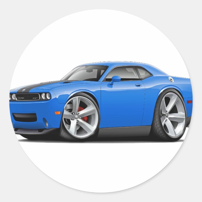 Challenger SRT8 Blue-Black Car Runder Aufkleber (Vorderseite)