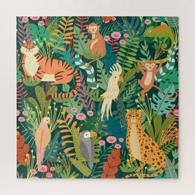 Challenging Watercolor Jungle Jigsaw Puzzle (Vertikal)