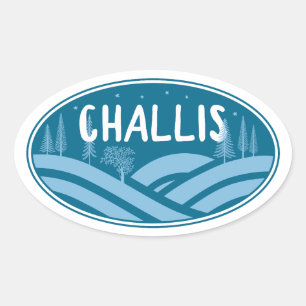 Challis Idaho Outdoors Ovaler Aufkleber