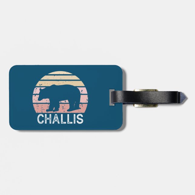 Challis Idaho Retro Bear Gepäckanhänger (Rückseite horizontal)