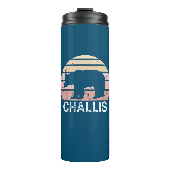 Challis Idaho Retro Bear Thermosbecher (Vorderseite)