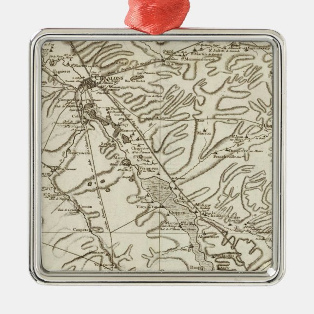 Chalonsen Champagne Silbernes Ornament (Vorne)
