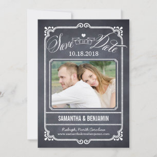 Chalted Frame Save the Date Card