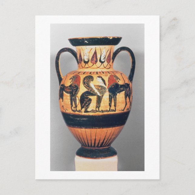 Chalzidianisch-schwarze Figur-Amphora, die einen S Postkarte (Vorderseite)