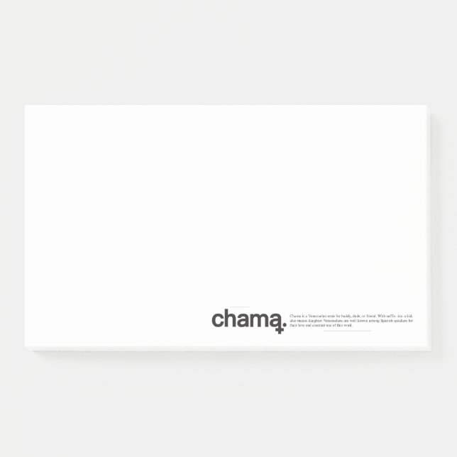Chama Black and White Post it Notes Post-it Klebezettel (Vorderseite)