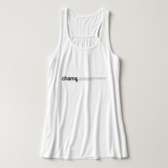 Chama Black and White Tank Top (Design Vorderseite)