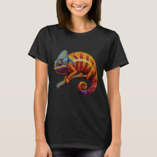 Chamäleon Eidechse Reptil Kunstwerk Tropisches Tie T-Shirt