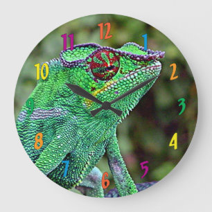 Chamäleon Große Wanduhr