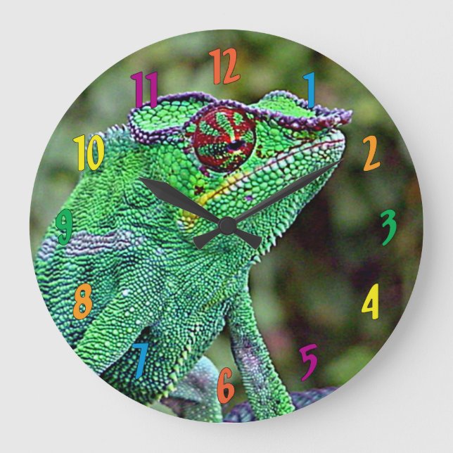 Chamäleon Große Wanduhr (Vorderseite)
