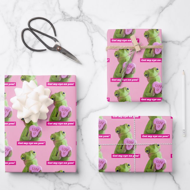 Chamäleon-Herz (Liebe dich) Geschenkpapier Set (Vorderseite)
