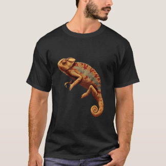 Chamäleon-Porträt Kunstwerk Wildtiere Echse Bunt T-Shirt