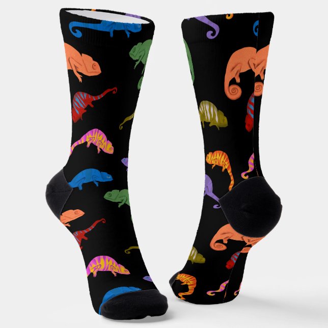 Chamäleons Farbige Reptilien Echsen  Socken (Gewinkelt)