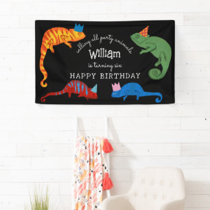 Chamäleons Farbige Reptilien Eidechsen Kinder Gebu Banner