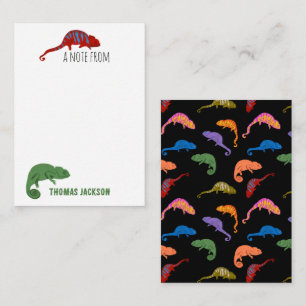 Chamäleons Farbige Reptilien Eidechsen Kinder Mitteilungskarte