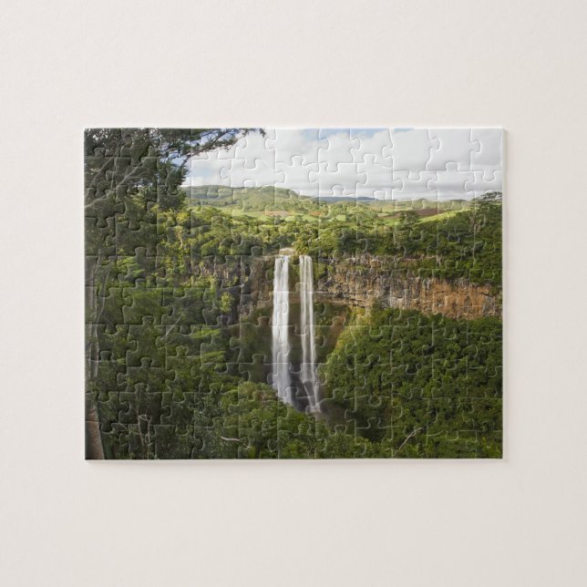 Chamarel-Wasserfall-höchster auf Mauritius, über 2 Puzzle (Horizontal)