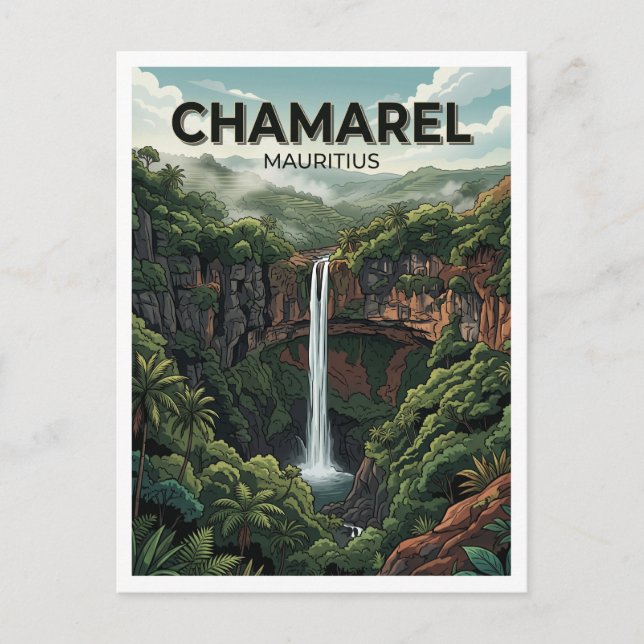 Chamarel-Wasserfall Mauritius Postkarte (Vorderseite)