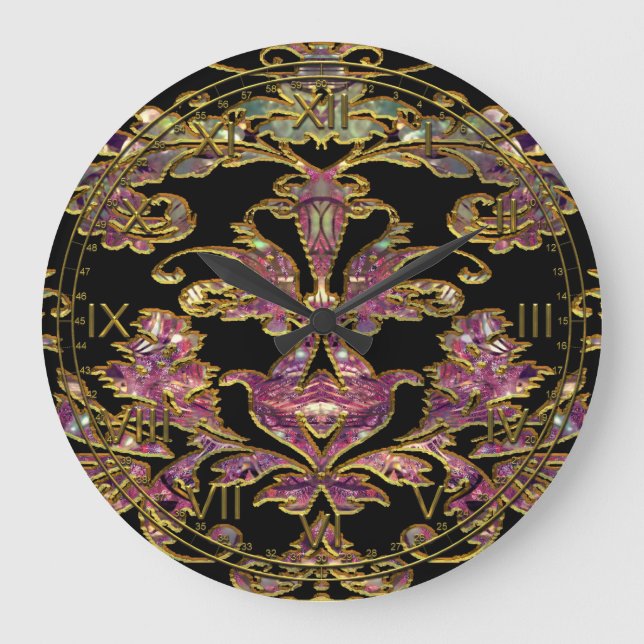 Chambault Akros Damask Große Wanduhr (Vorderseite)