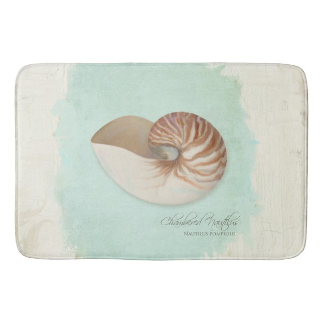 Chambered Nautilus Muschel Ocean Seashore Beach Badematte (Vorderseite)