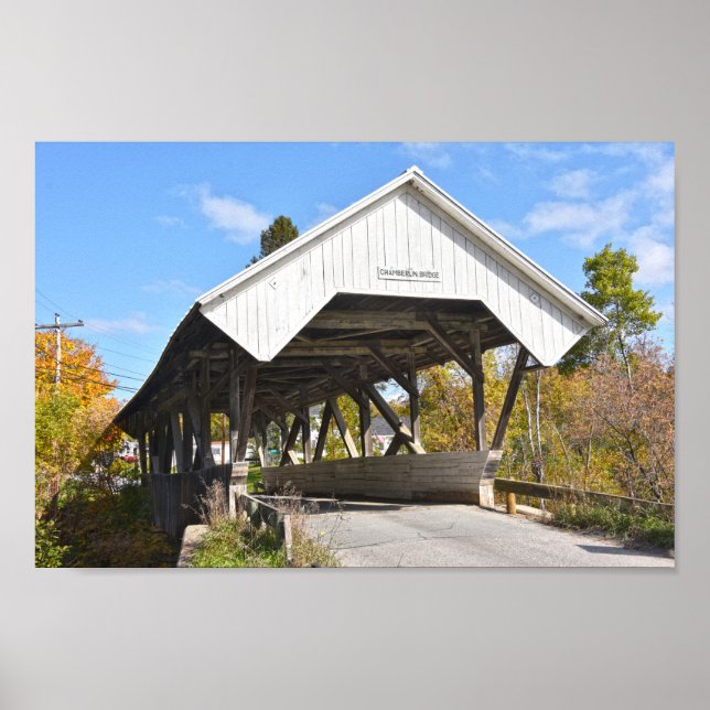 Chamberlin Mill Covered Bridge, Lyndon, Vermont Po Poster (Vorne)