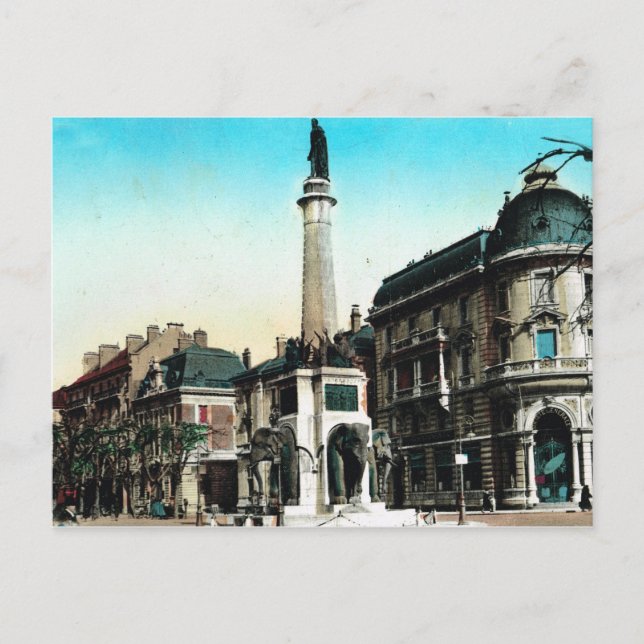 Chambery, Brunnen der Elefanten Postkarte (Vorderseite)