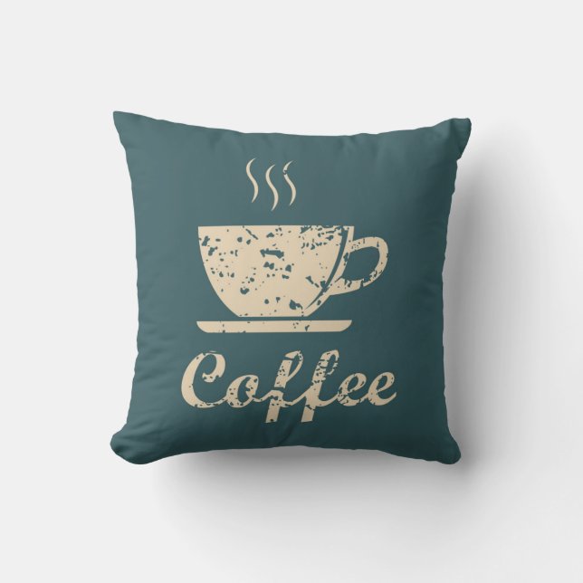 Chambray Blue Coffee Decorative Pillow Kissen (Vorderseite)