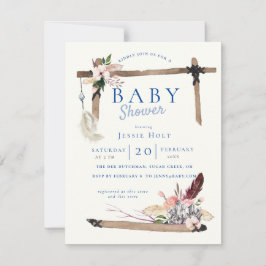 Chambray Boho BabyShower Einladung