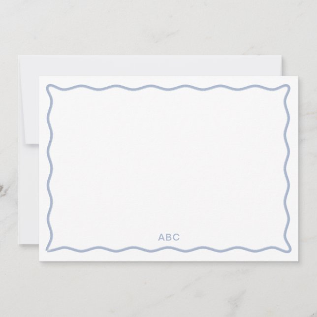 Chambray Wavy Trim Note Card Dankeskarte (Vorderseite)