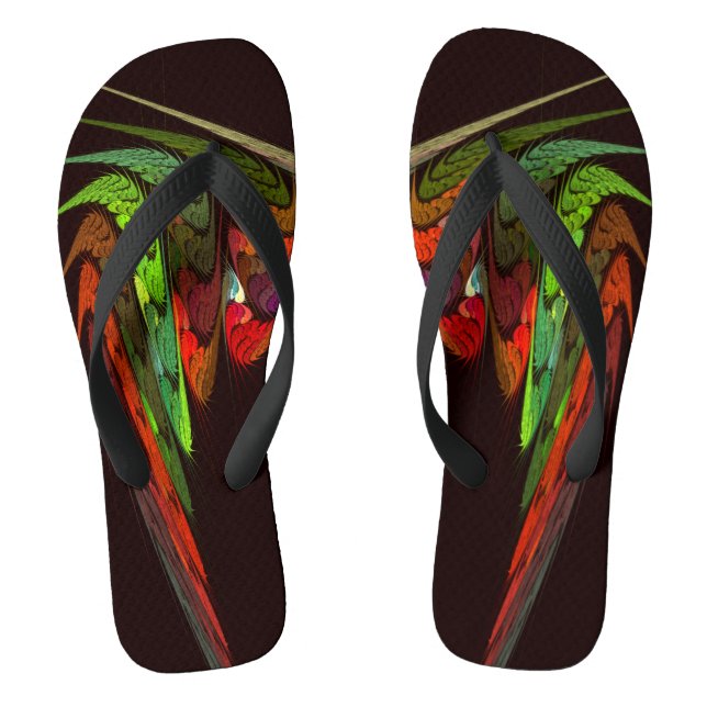Chameleon Abstrakt Art Flip Flops (Fußbett)