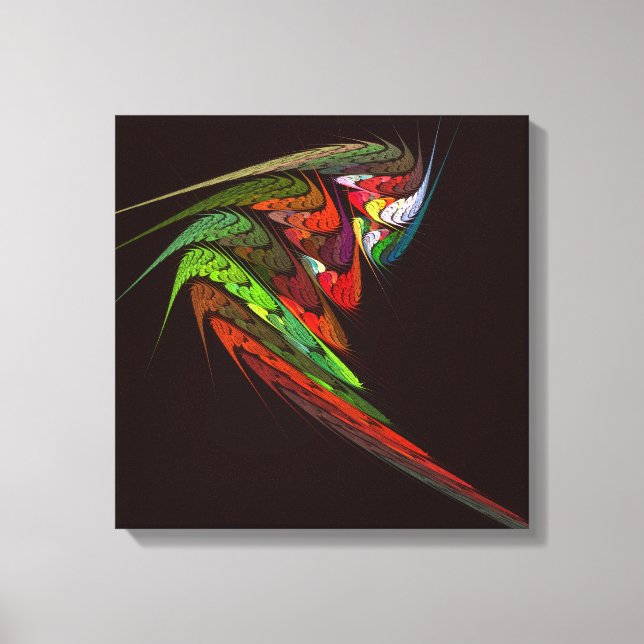 Chameleon Abstrakt Art Quad Canvas Print Leinwanddruck (Vorderseite)