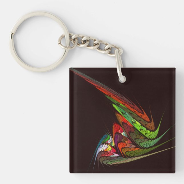 Chameleon Abstrakt Art Schlüsselanhänger (Vorderseite)
