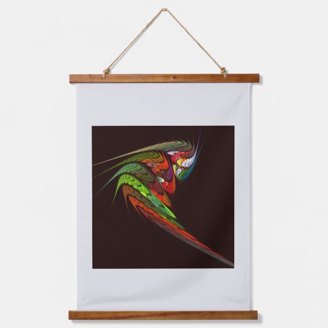 Chameleon Abstrakt Art Wandteppich Mit Holzrahmen (Vorderseite)