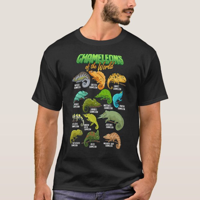 Chameleon Animals of the World Reptile Lizard Herp T-Shirt (Vorderseite)