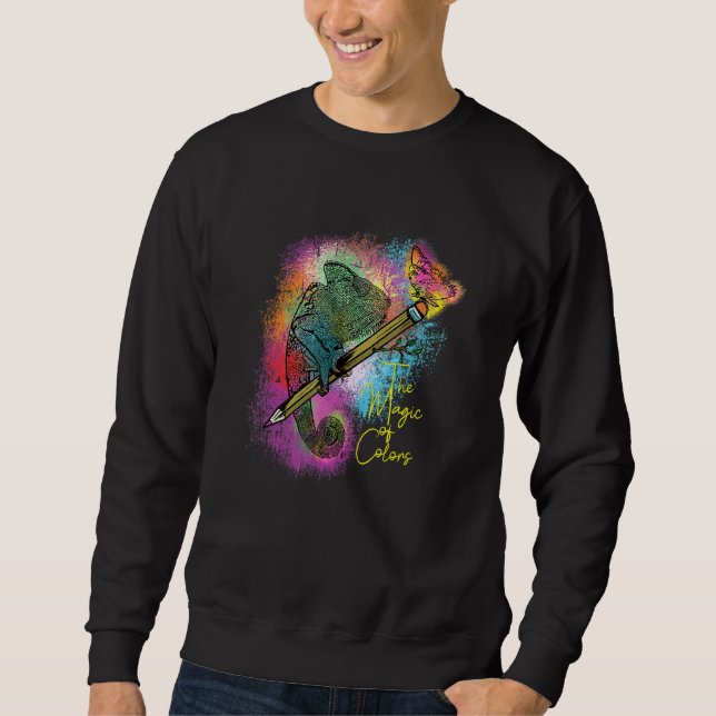 Chameleon Butterfly farbenfroh Sweatshirt (Vorderseite)