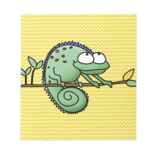Chameleon Cartoon Lizard Niedlich Notizblock
