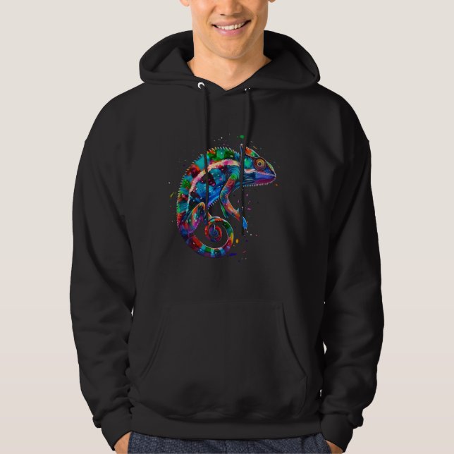 Chameleon Colorful Reptile Lover Hoodie (Vorderseite)