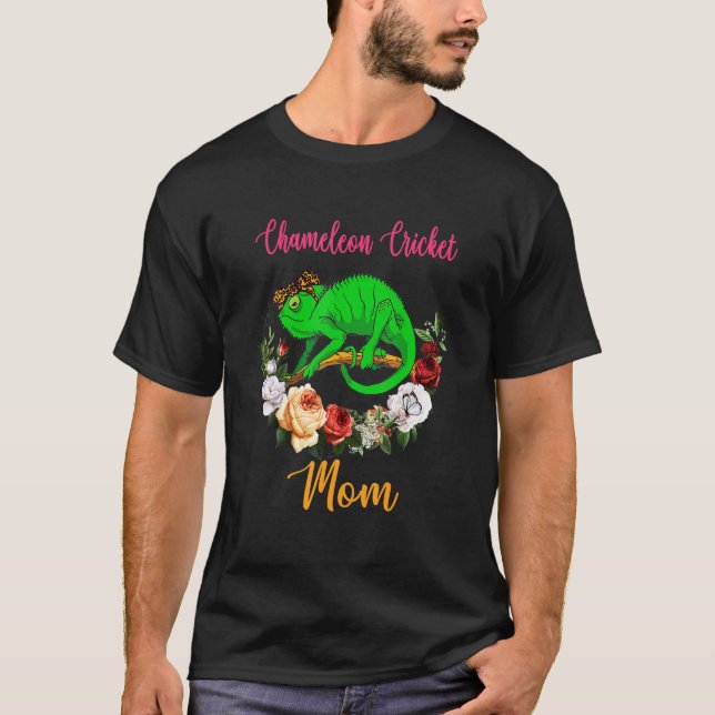 Chameleon Cricket Mom Floral Cute Bow Tie Mother's T-Shirt (Vorderseite)