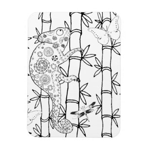 Chameleon Doodle Magnet