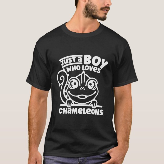 Chameleon Just A Boy, der Chameleons Lizard Liebe T-Shirt (Vorderseite)