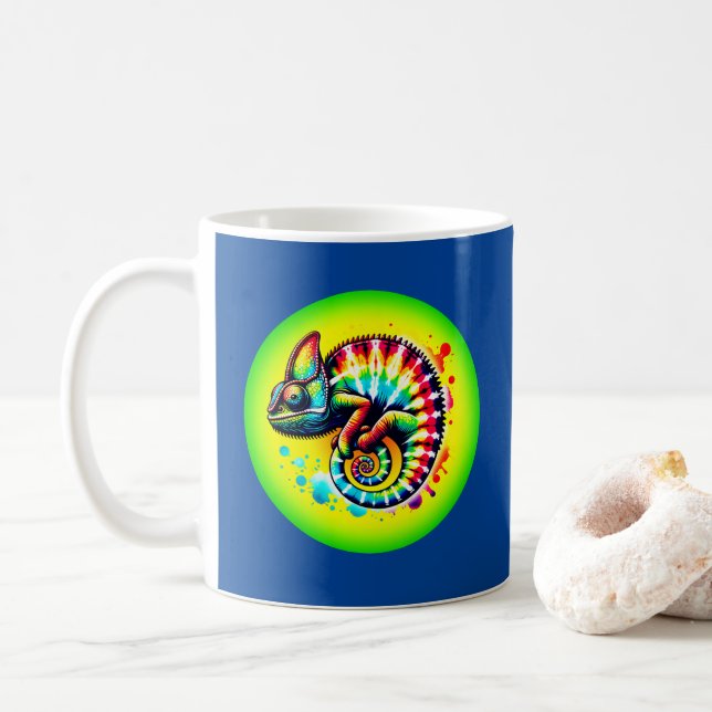 Chameleon Krawatte-Dye Kaffeetasse (Mit Donut)