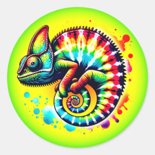 Chameleon Krawatte-Dye Runder Aufkleber