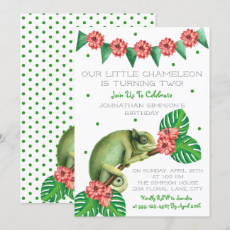 Chameleon Lizard Einladung