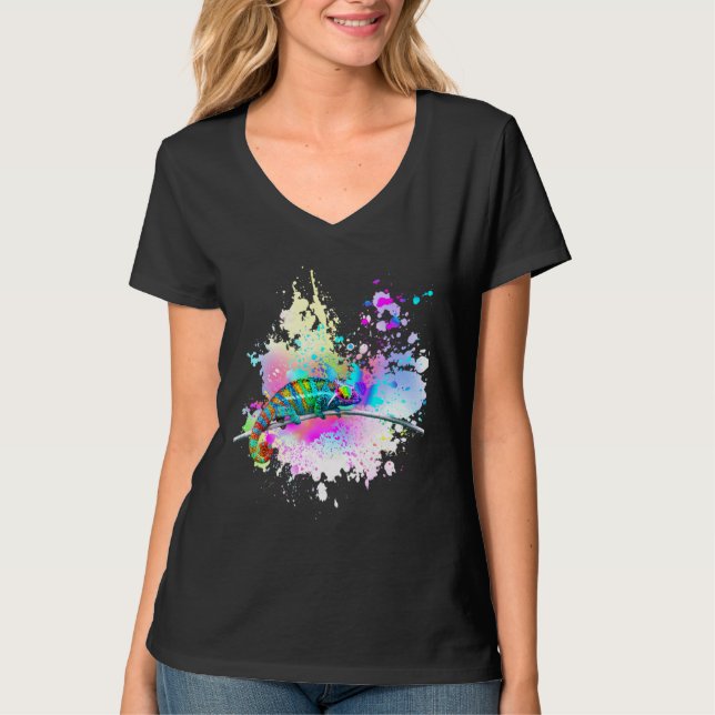 Chameleon Lizard Rainbow Heart Liebe Glasses Sungl T-Shirt (Vorderseite)