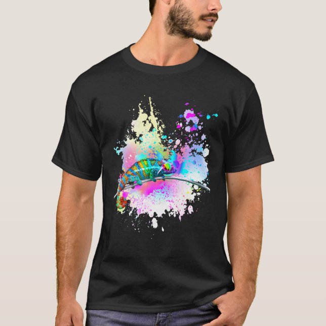 Chameleon Lizard Rainbow Heart Liebe Glasses Sungl T-Shirt (Vorderseite)