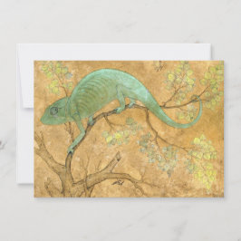 Chameleon (Lizard) (Reptil) (Moghul Art) (asiatisc Karte