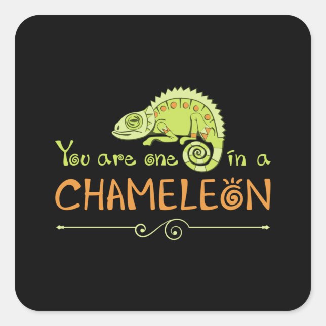 Chameleon Lizard Reptile Gecko Dragon Funny Gift Quadratischer Aufkleber (Vorderseite)