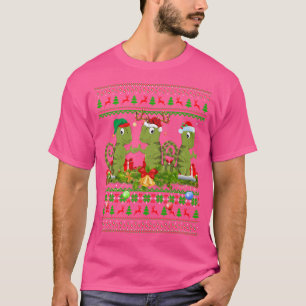 Chameleon Lover Xmas Lighting Santa Ugly Chameleon T-Shirt