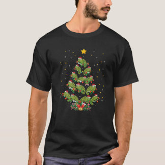 Chameleon Lover Xmas Tree Weihnachtsmannmütze Cham T-Shirt